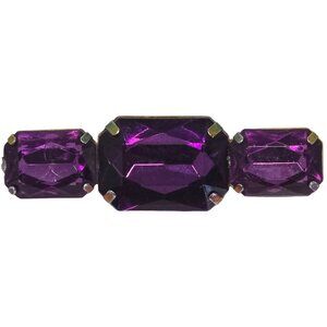 Vintage Art Deco Style Purple Glass Rhinestone Statement Brooch Pin